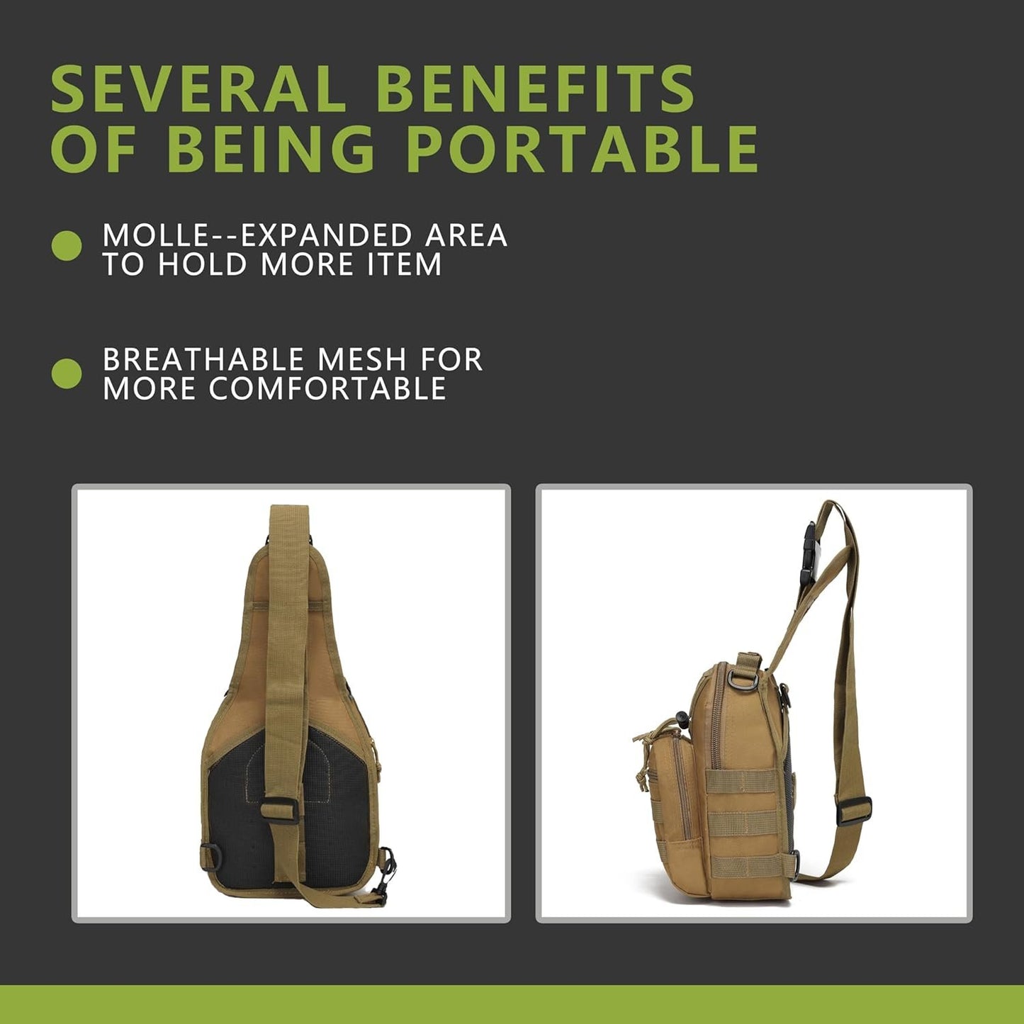 Outdoor Tactical Sport Bag Sling Shoulder Portable Cycling Camping Fishing Backpack