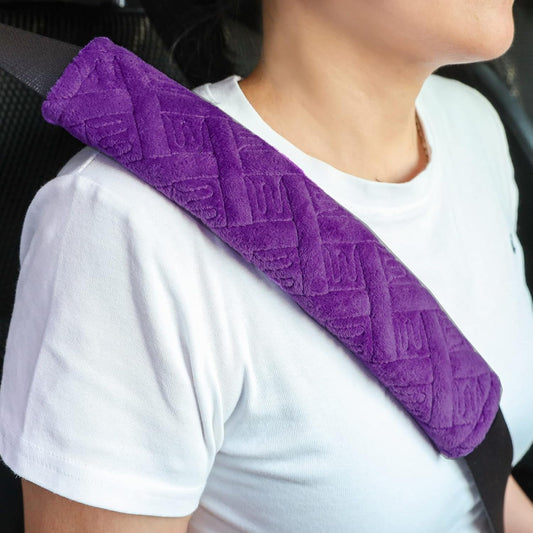 2-Pack Universal Car Seat Belt Pads Cover for A More Comfortable Driving, Seat Belt Shoulder Strap Covers Harness Pad for Car Interior Accessories (Purple, One size)