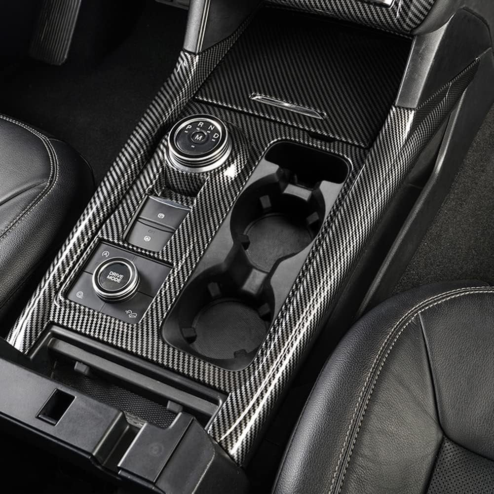 AOKIO Center Console Gear Shift Panel Cover Trim for Ford Explorer Interior Accessories 2020 2021 2022 2023 2024 (Carbon Fiber Style)