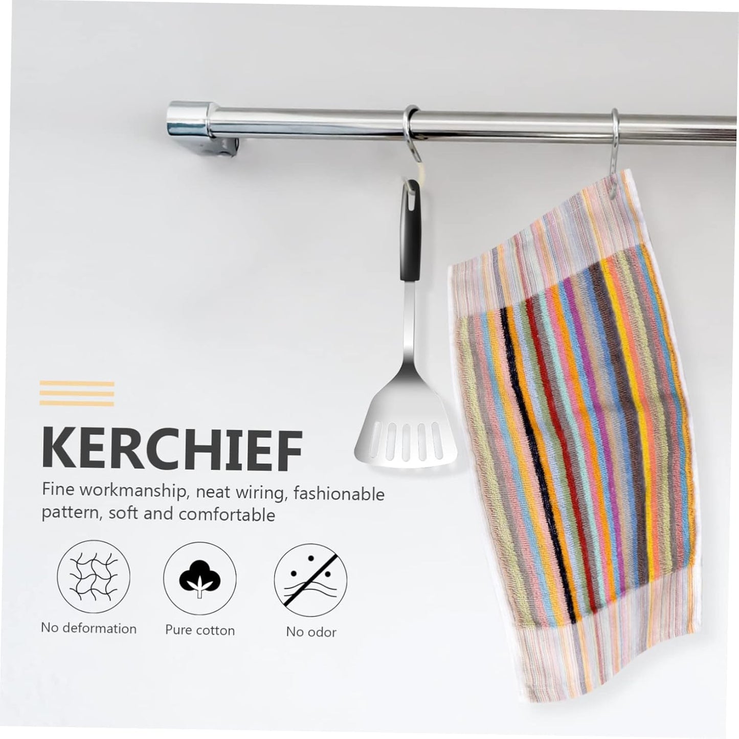 KICHOUSE Home Cleaning Essentials Confezione Da 10 Asciugamani A Righe Strofinacci Da Cucina Morbidi Assorbenti Traspiranti Asciugatura Rapida Per Cucina E Bagno Colore Casuale