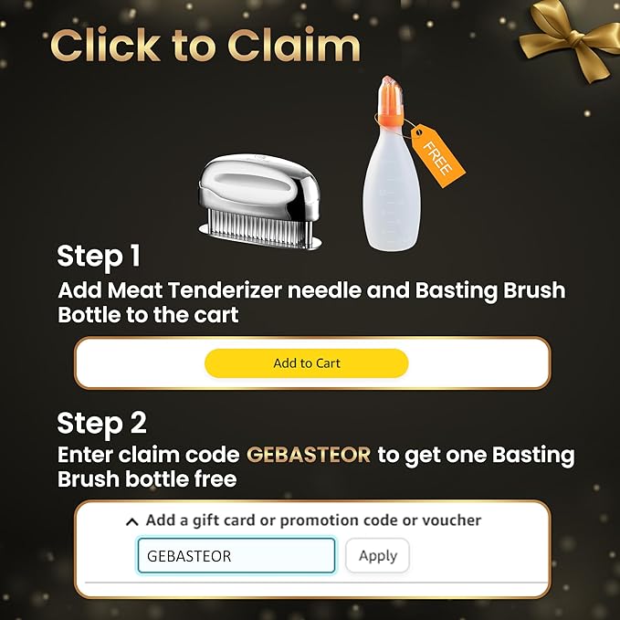 Meat Tenderizer Tool, Ultra Sharp Needle Blades 100% Stainless-Steel, Heavy-Duty Kitchen Gadgets, Hand Held Meat Tenderizer Needle Tool, Cooking Gadget for Tenderizing Chicken, Steak, Veal, BBQ