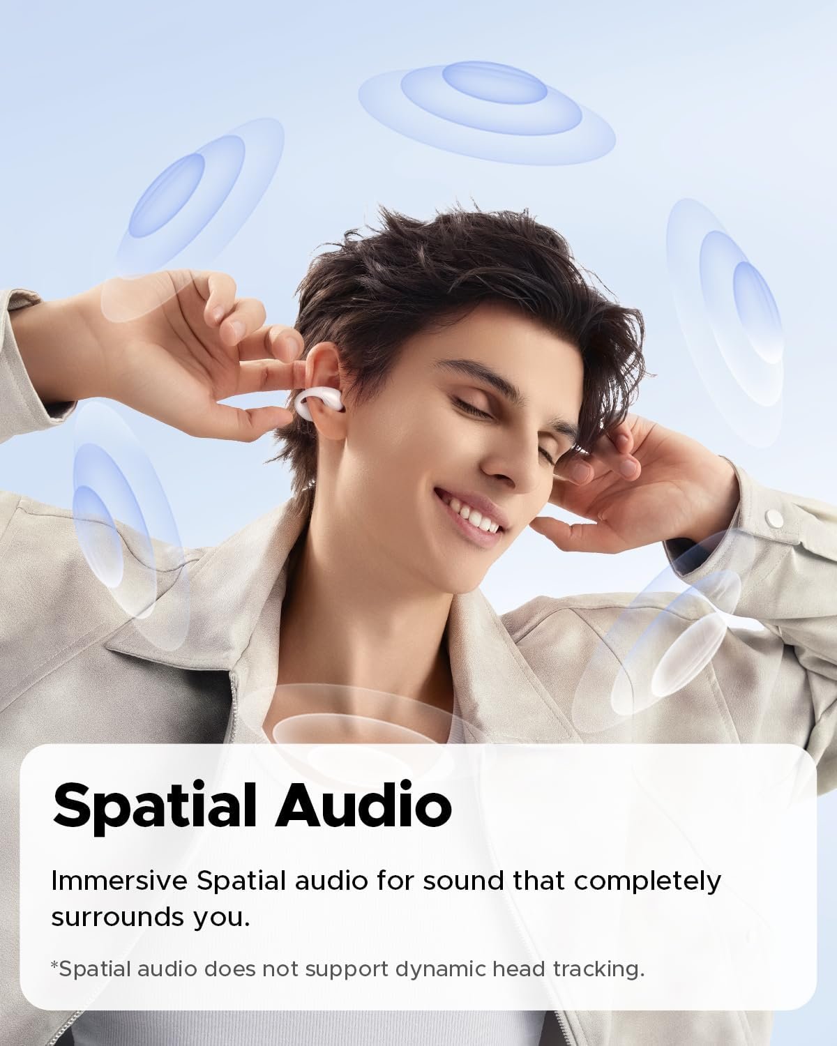 SoundPEATS PearlClip Pro Ear Clip Earbuds, Open-Ear Wireless Earphones Bluetooth 5.4 with Mic, IPX5 Waterproof, Clip On Headphones 24 Hours Playtime, APP Control for Running/Cycling/Fitness