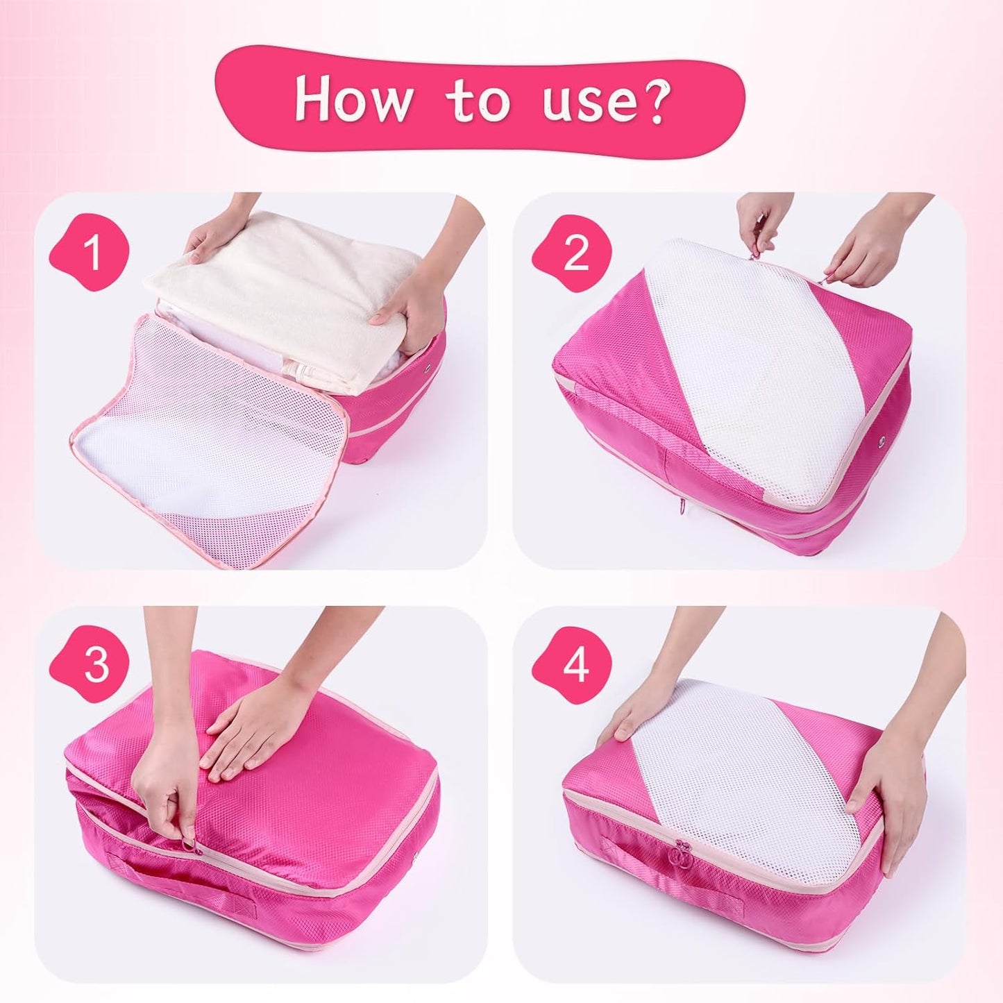AiQInu Space Saving Organizer, Packing Cubes Compression, Compression Suitcase Organizer, Goose Feather Coat Organizers