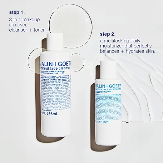 Malin + Goetz Grapefruit Face Cleanser, 8 Fl. Oz. - Men & Women Facial Cleanser for All Skin Types, Face Wash & Toner, Cleansing Facial Wash, Vegan & Cruelty Free