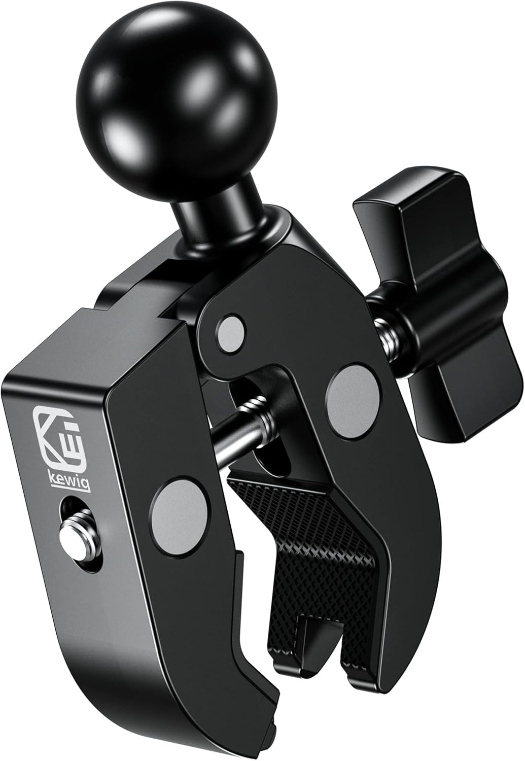 BRCOVAN Aluminum Alloy Handlebar Clamp Mount Base with 1'' TPU Ball for Rails 0.5'' to 2'' in Diameter, Compatible with RAM Mounts B Size Double Socket Arm & Bike Motorcycle Phone Mount Holder