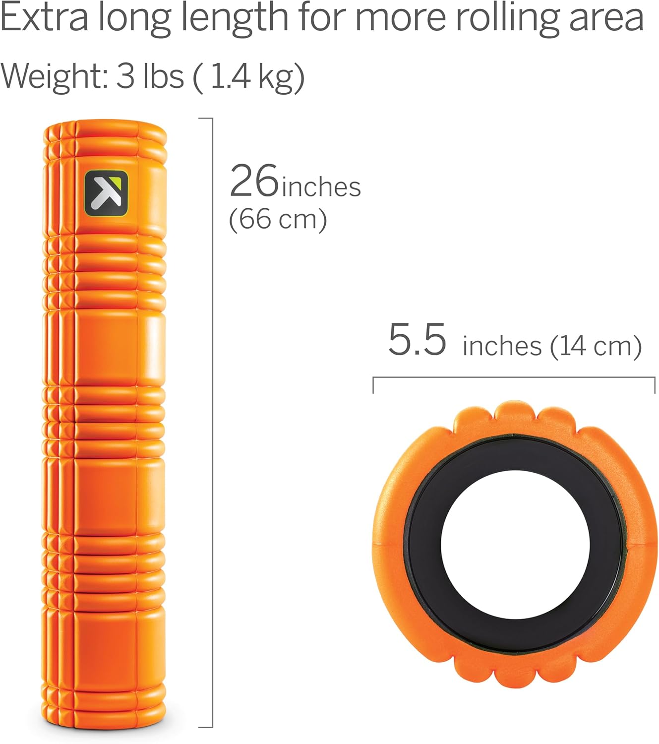 TriggerPoint Grid 2.0, Unisex Adult Foam Roller, Orange, L
