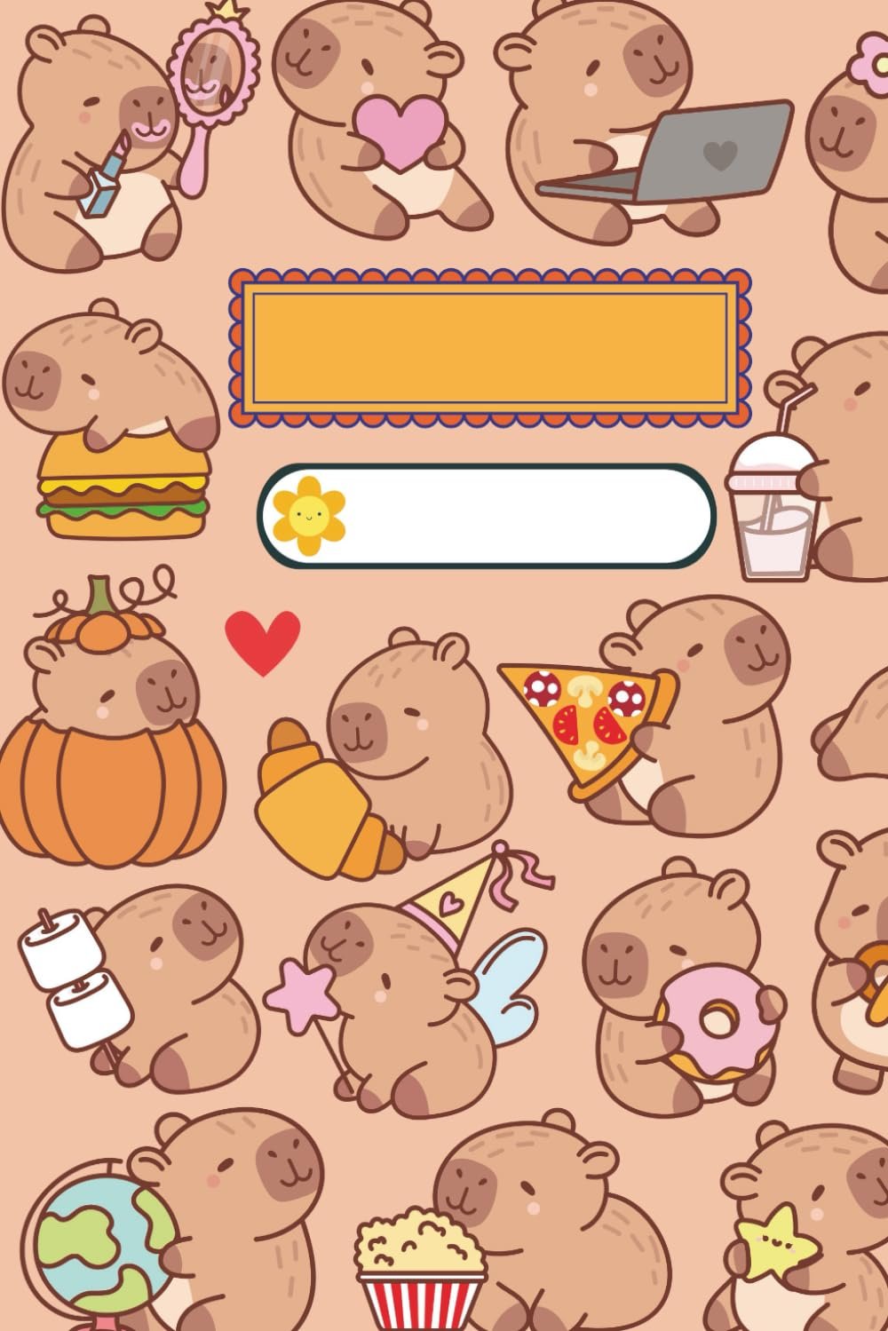 Capybara Peach Dreams: Cute Pastel Notebook for Journaling, Sketching, and Everyday Notes: Aesthetic Kawaii Capybara Journal with Matte Cover and 120 Lined Pages for Students, Creatives, and Daily Writing