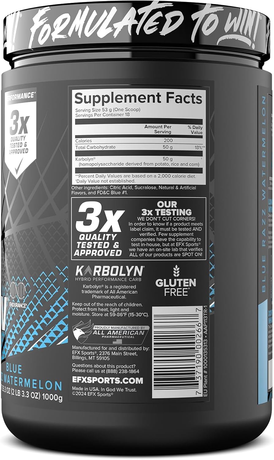 EFX Karbolyn Fuel Perormance Carb 1kg - Blue Razz Watermelon, 1kg, Blue Razz Watermelon1 kilograms