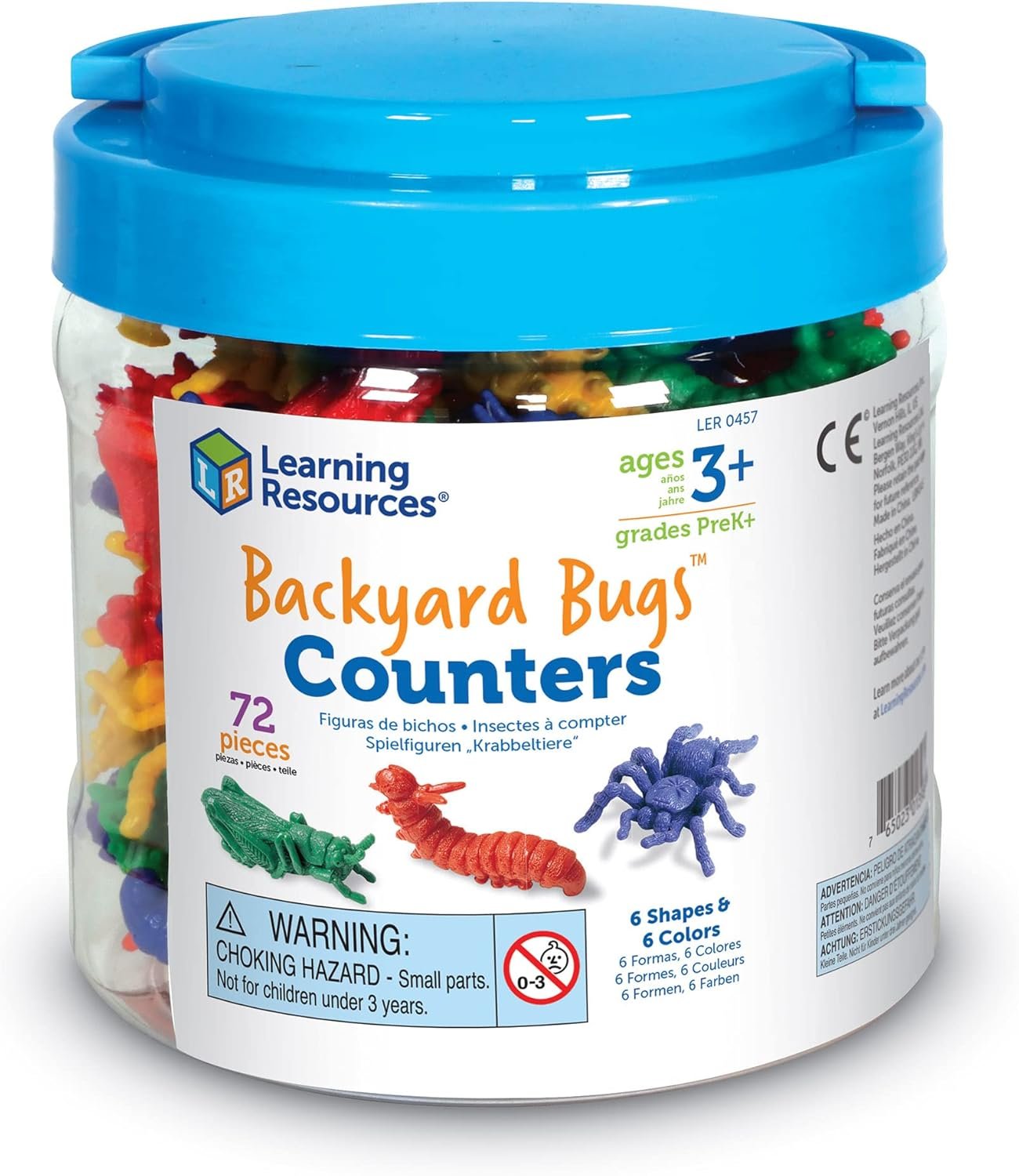 Learning Resources LER0457 Backyard Bugs Counters, Educational Counting and Sorting Toy, Set of 72