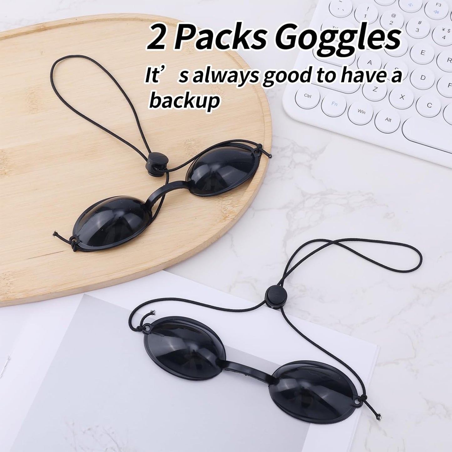 BOXOB 2 Pairs Protective Goggles for Red Light Eye Protection, Tanning Bed Goggles Tanning Glasses Eyewear for Sunbathing IPL LED Light Process
