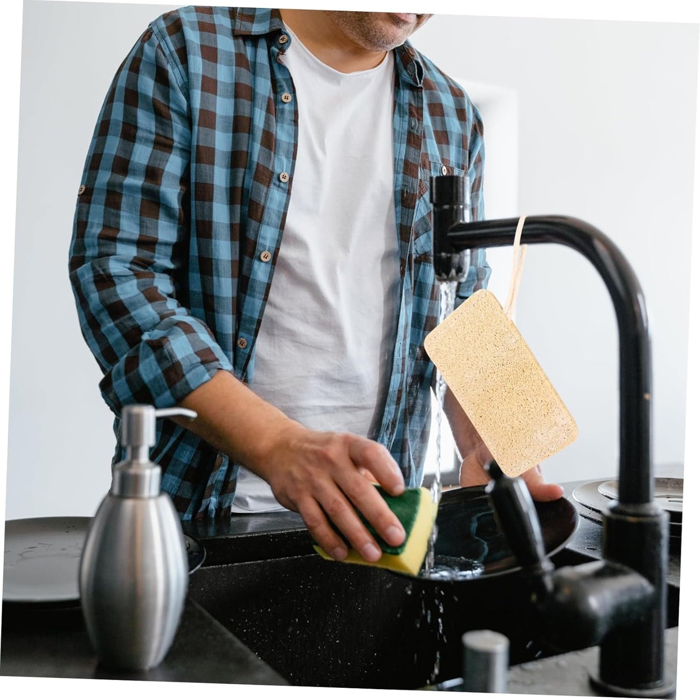Beavorty Kitchen Loofah Scrubber Thickened Dishwashing Sponge for Kitchen Cleaning Multi Functional Loofah