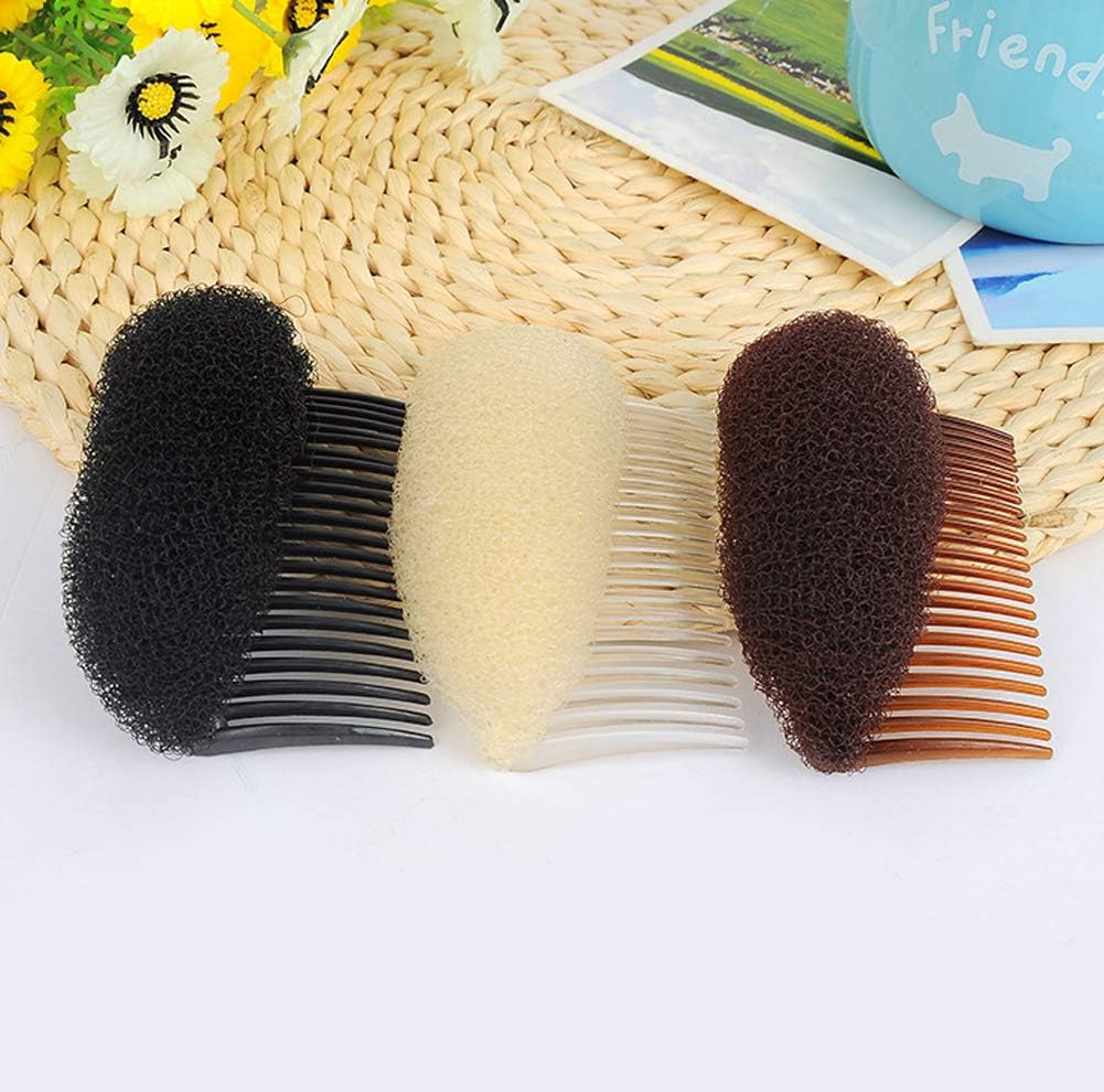 2pcs Professional Style Oversized Hair Clips with Combs Charming Volume Inserts Bump It Up Hair Comb Coat Rack Sandwich Maker Tool Accessories (Brown)