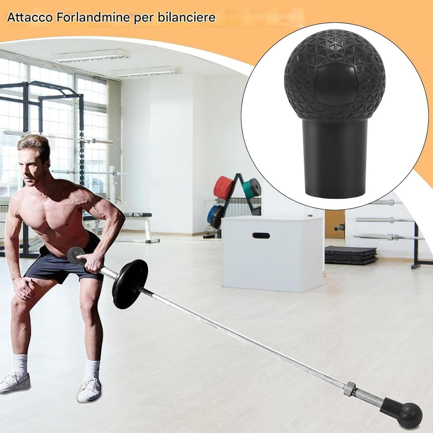 Barbell Row Attachment, Heavy Duty Barbell Gym Equipment, 360 Degree Rotation Design, Home Workout Accessory, Strength 6.5x3.94 Inches, Fitness Exercise Gear**