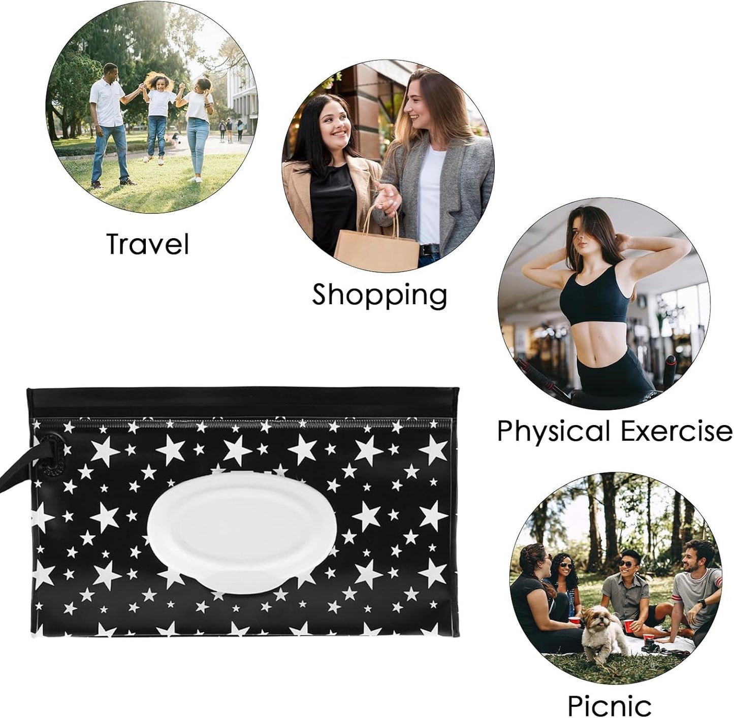 2 Pcs Portable EVA Wipes Bag - Stylish and Practical for Outings, Travel, and Outdoor Sports Wipes Dispenser (Black x 1, White x 1)
