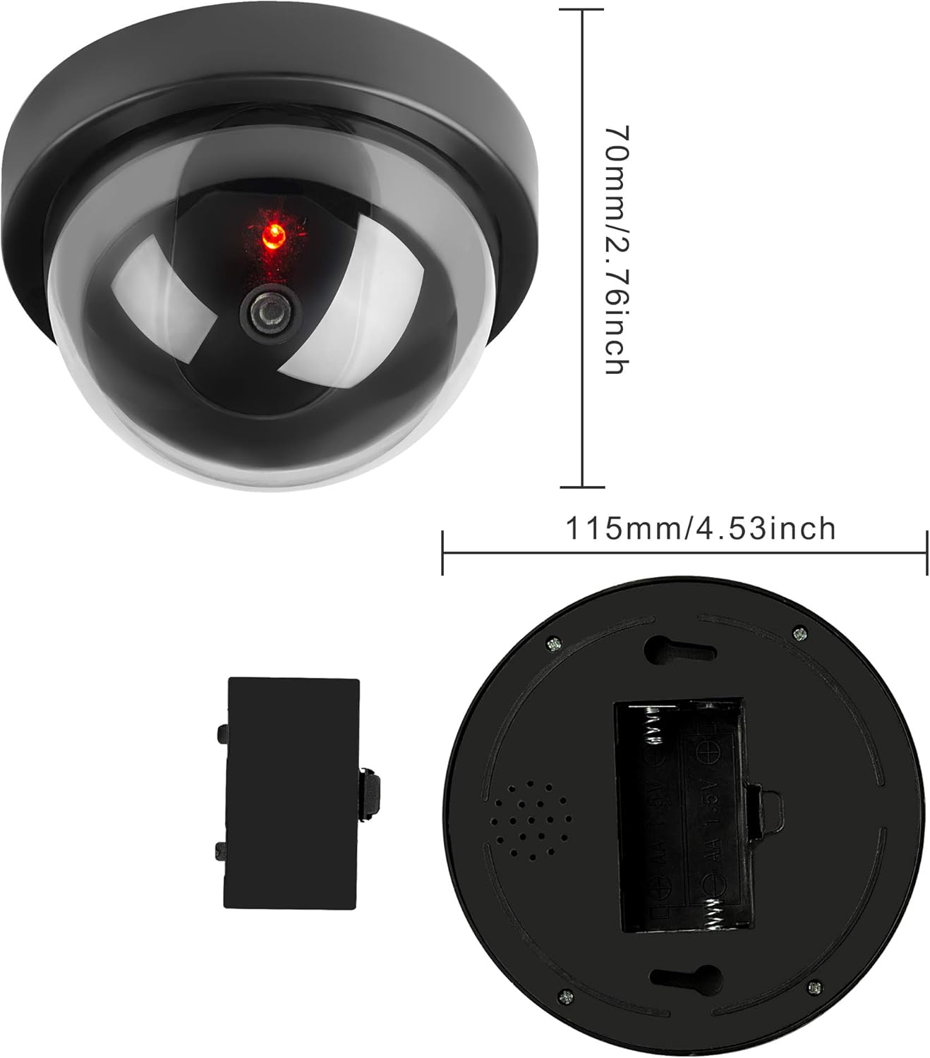 TOROTON Dummy Surveillance Cameras Outdoor/Indoor Solar Energy Anti-Theft Camcorder with Red LED Imitation CCTV Set of 4