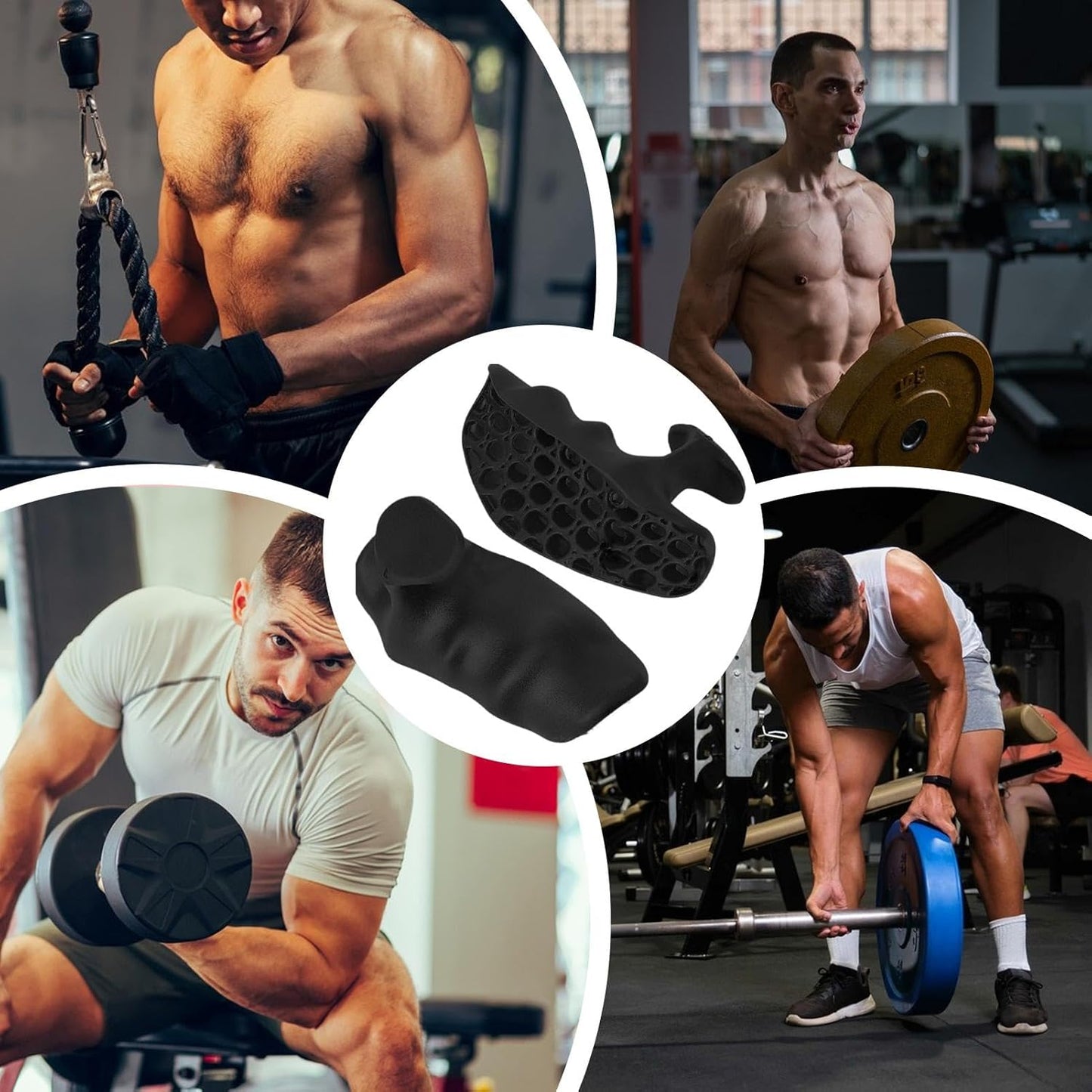 Mens Weight Lifting Grips, Silicone Non Slip Gloves, Gym Hand Support, Dumbbell Gripper with Wrist Wraps, Workout Accessories, Exercise Gear for Men and Women, Black