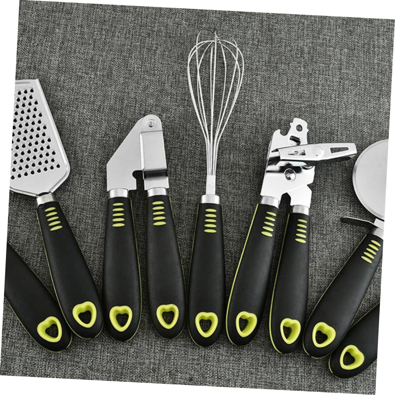 Amosfun Set Da 7 Pezzi ruota per pizza utensili cucina acciaio gadget da cucina utensili da cucina pentole antiaderenti grattuggia apriscatole