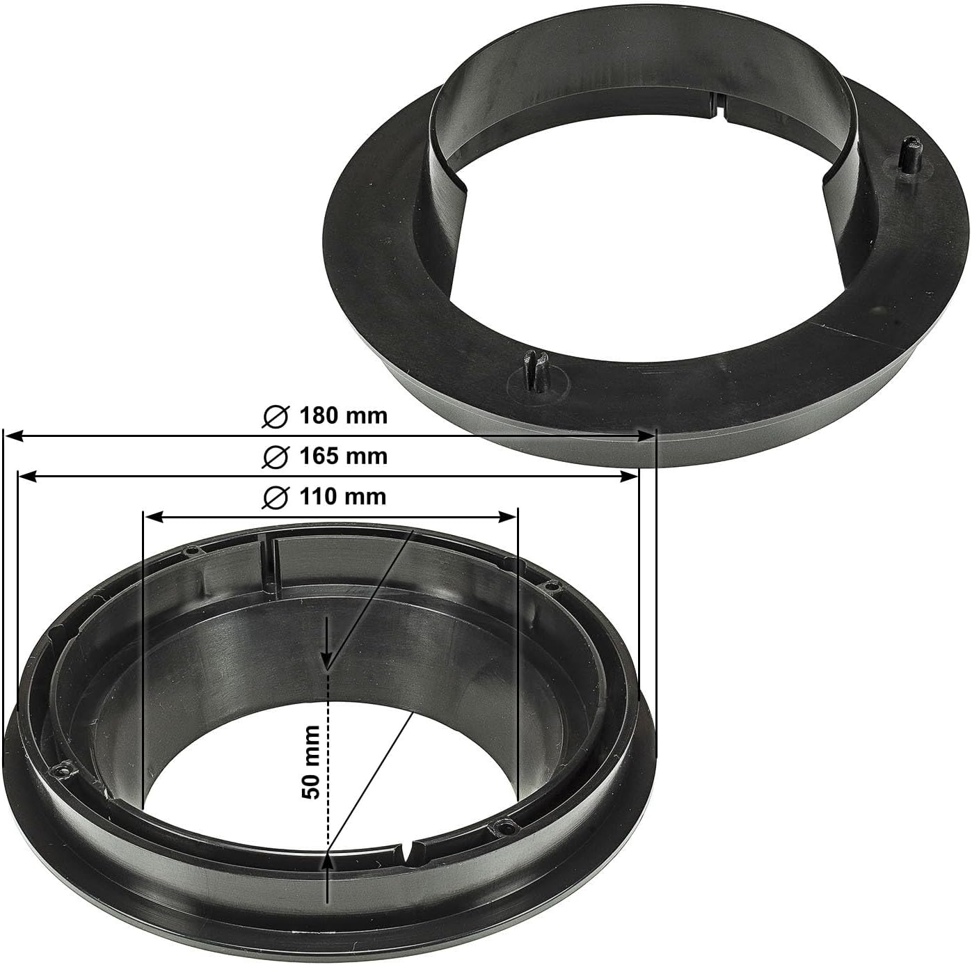tomzz Audio 2854-002 Speaker Adapter Rings Brackets Adapters Suitable for Suzuki Swift Splash SX 4 Opel Agila B 165mm Din Speaker