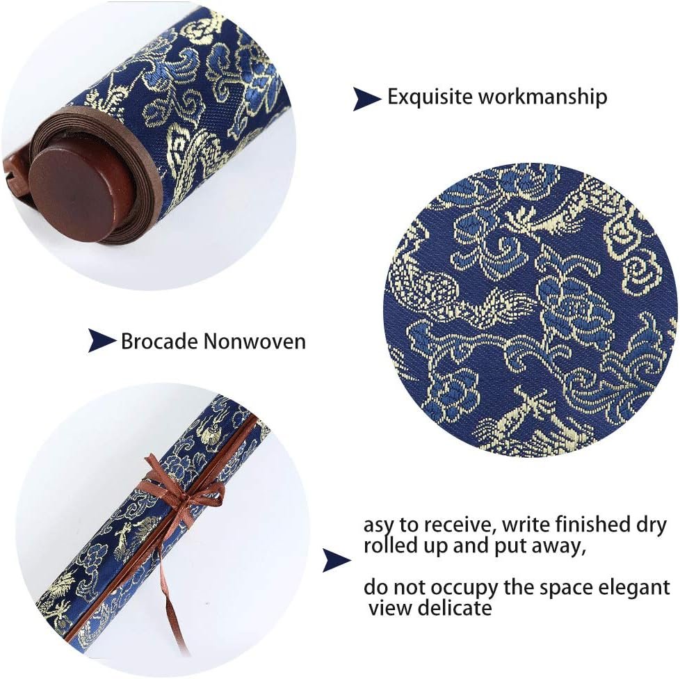 Water Writing Cloth, Brocade Nonwoven Reusable Drawing Paper Supports Clear Water Writing Chinese Calligraphy Practicing Tool for Student Stationery