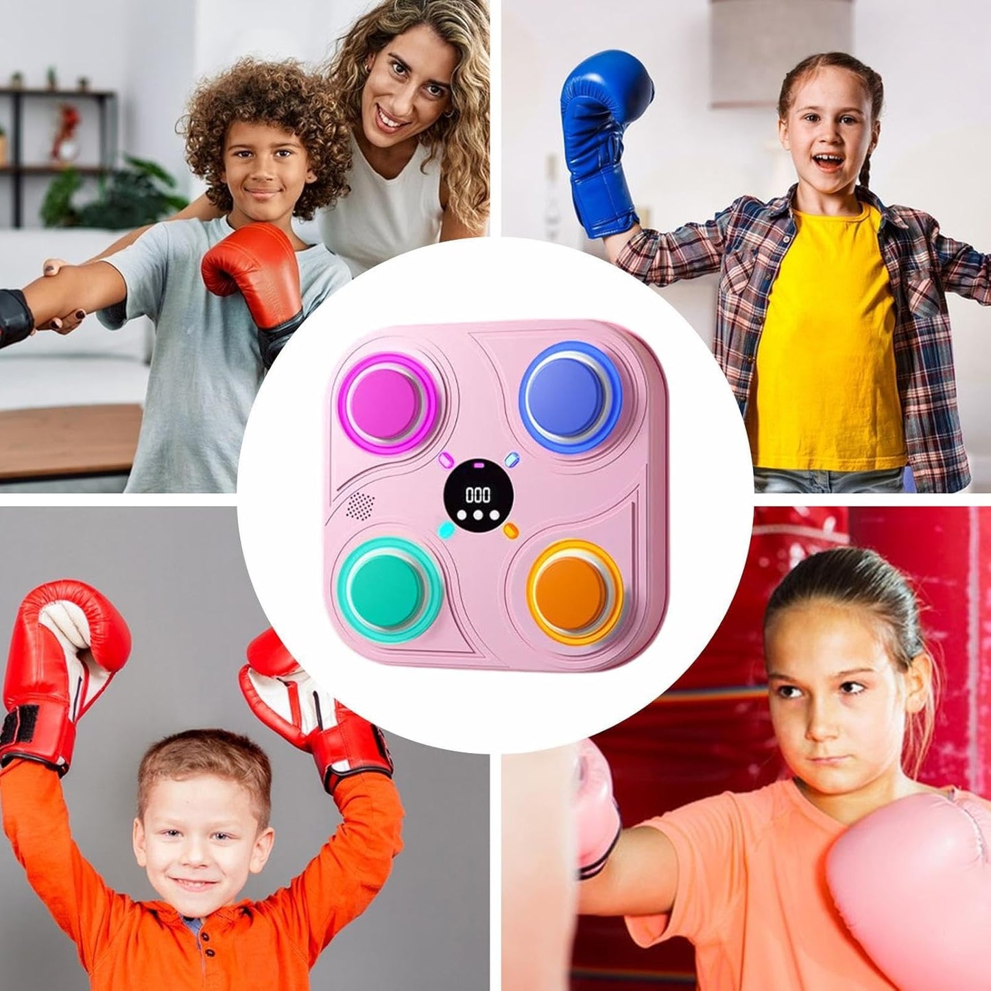 Wall-mounted Boxing Target, Interactive Punching Pad, Kids Boxing Training Gear, Reaction Training Boxing Pad, Home Workout Boxing Target, Wall-mounted Smart Music Boxing Target for Home Workouts