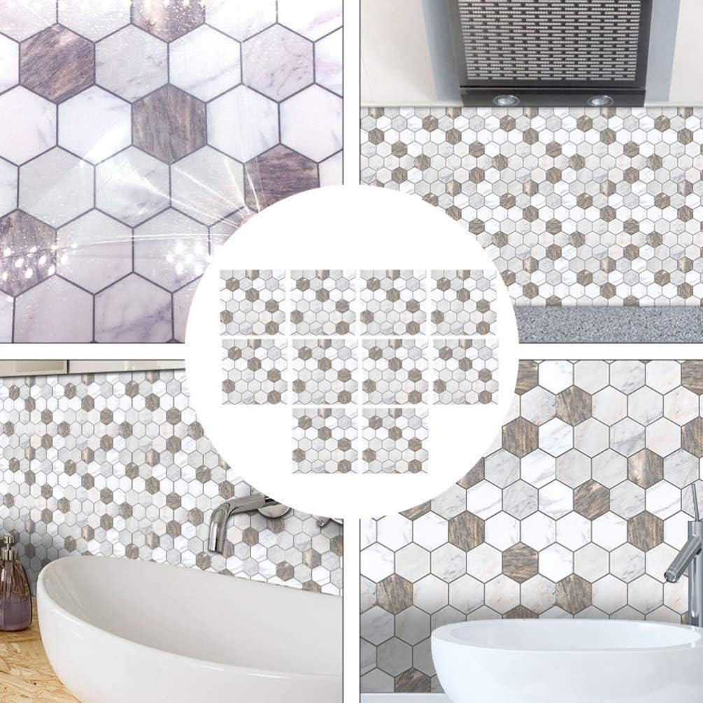 CLISPEED Tile Stickers 10 Pcs Kitchen Backsplash Tile Decals Peel and Stick Wall Sticker Self Adhesive Peel Stick Vinyl Adhesive Stickers for Staircase Home Decor Removable Wall Stickers