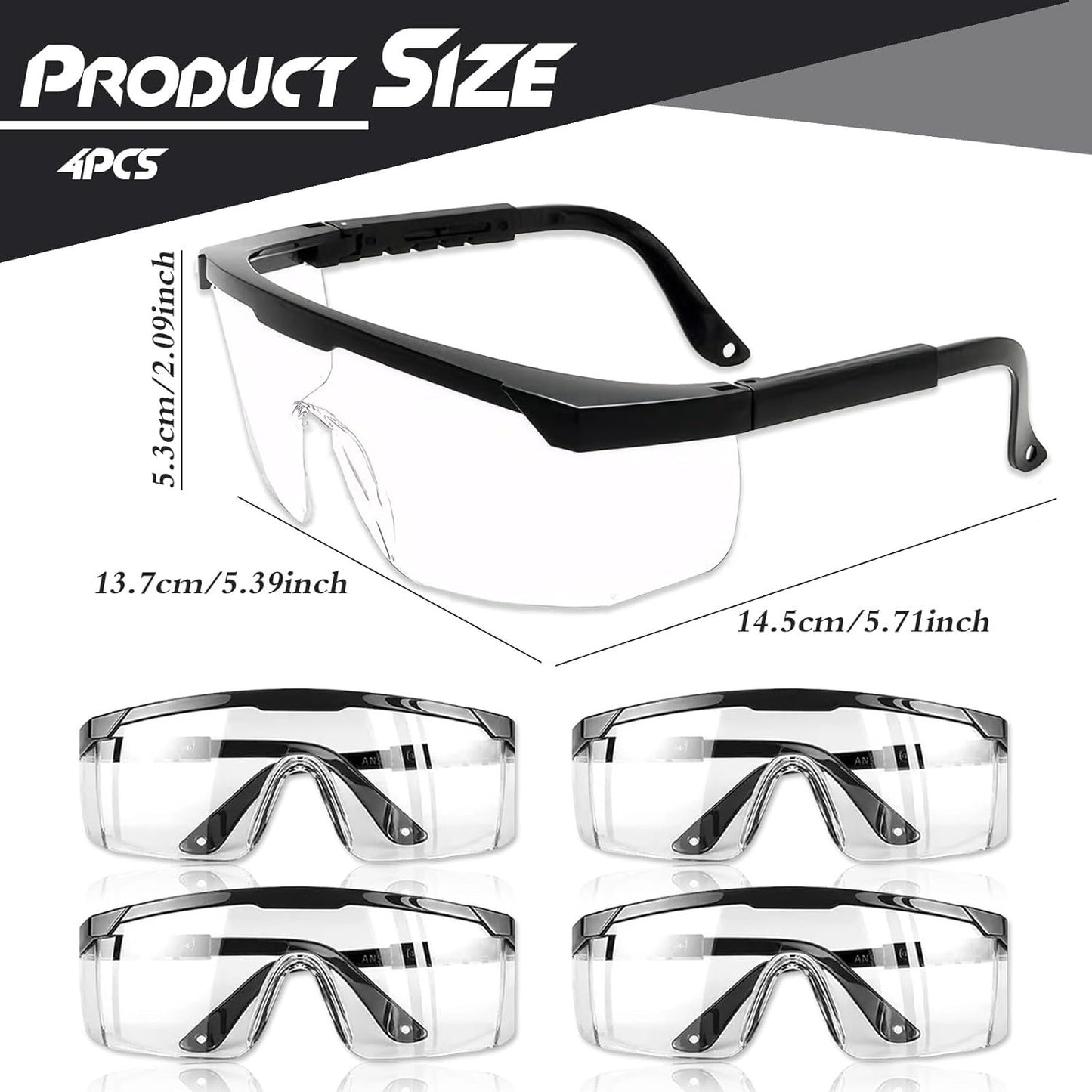 Protective Eyewear – Multi-layer Coating Clear Anti-Fog, Anti-Scratch Safety Glasses - Versatile Eye Protection for Men, Women, and Children