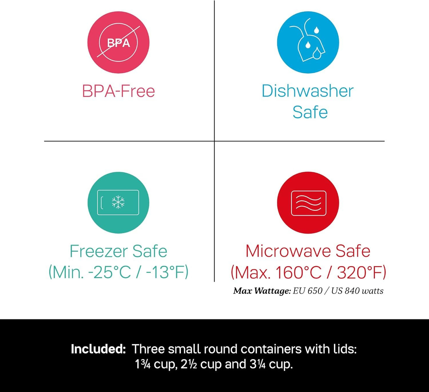 Tupperware Brand Vent ‘N Serve Container Set - 3 Small Round Containers to Prep, Freeze & Reheat Meals + Lids - Dishwasher, Microwave & Freezer Safe - BPA Free