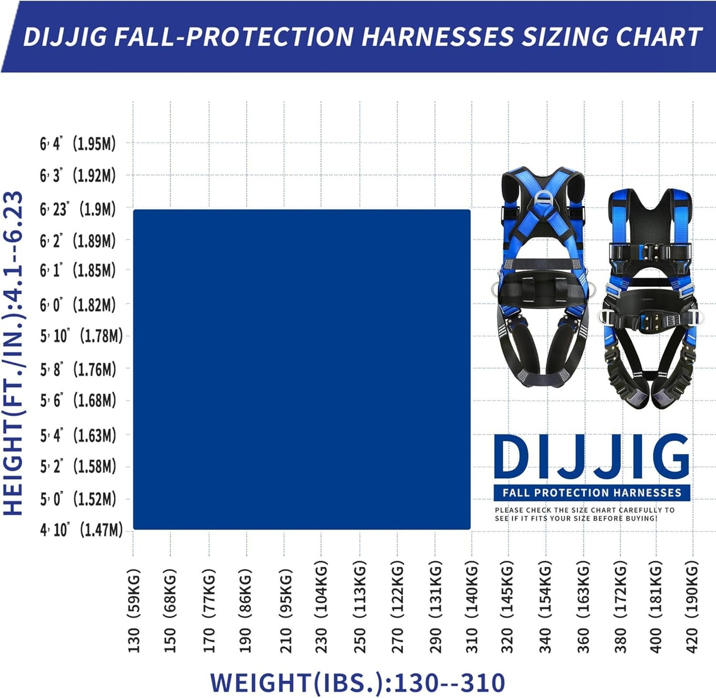 DIJJIG safety harness fall protection harness roofing harness construction harness construction harnessANSI/ASSP Compliant