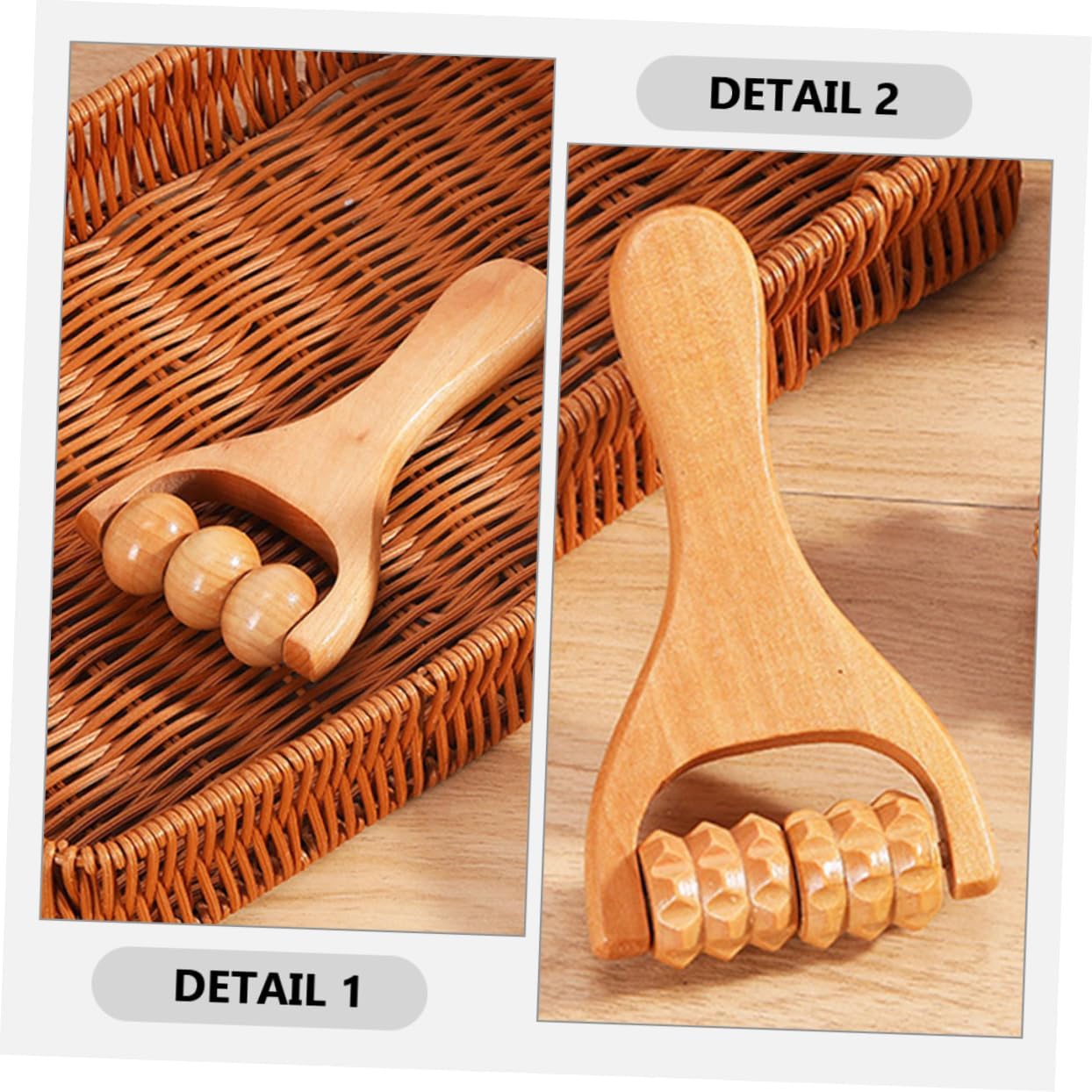 Anneome 2 Pezzi Strumento a rulli massaggi attrezzatura palestra kit palestra massaggianti attrezzo massaggiatore cervicale massaggiatori manuali per muscoli il massaggiante di legno