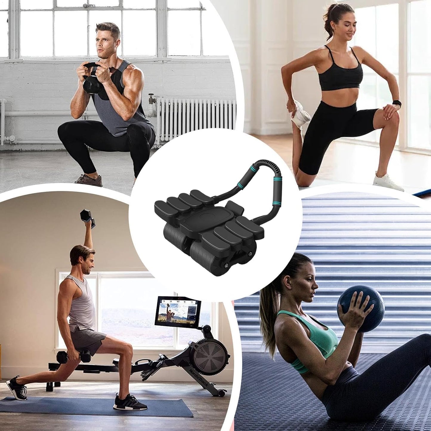 Abs Roller, Gym Equipment Ab Trainer, Built In Elbow Support, Stable Wide Wheel, Core Strengthening Gear, Compact and Lightweight for Home, Travel, Dorm Workouts