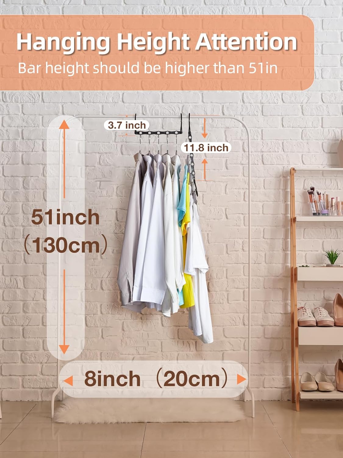 HOUSE DAY Space Saving Hanger 20 Pack Sturdy Black Magic Hangers for Closet Organizers and Storage for Heavy Clothes, Dorm Room Bedroom Home RV Car Camper Organization Essentials
