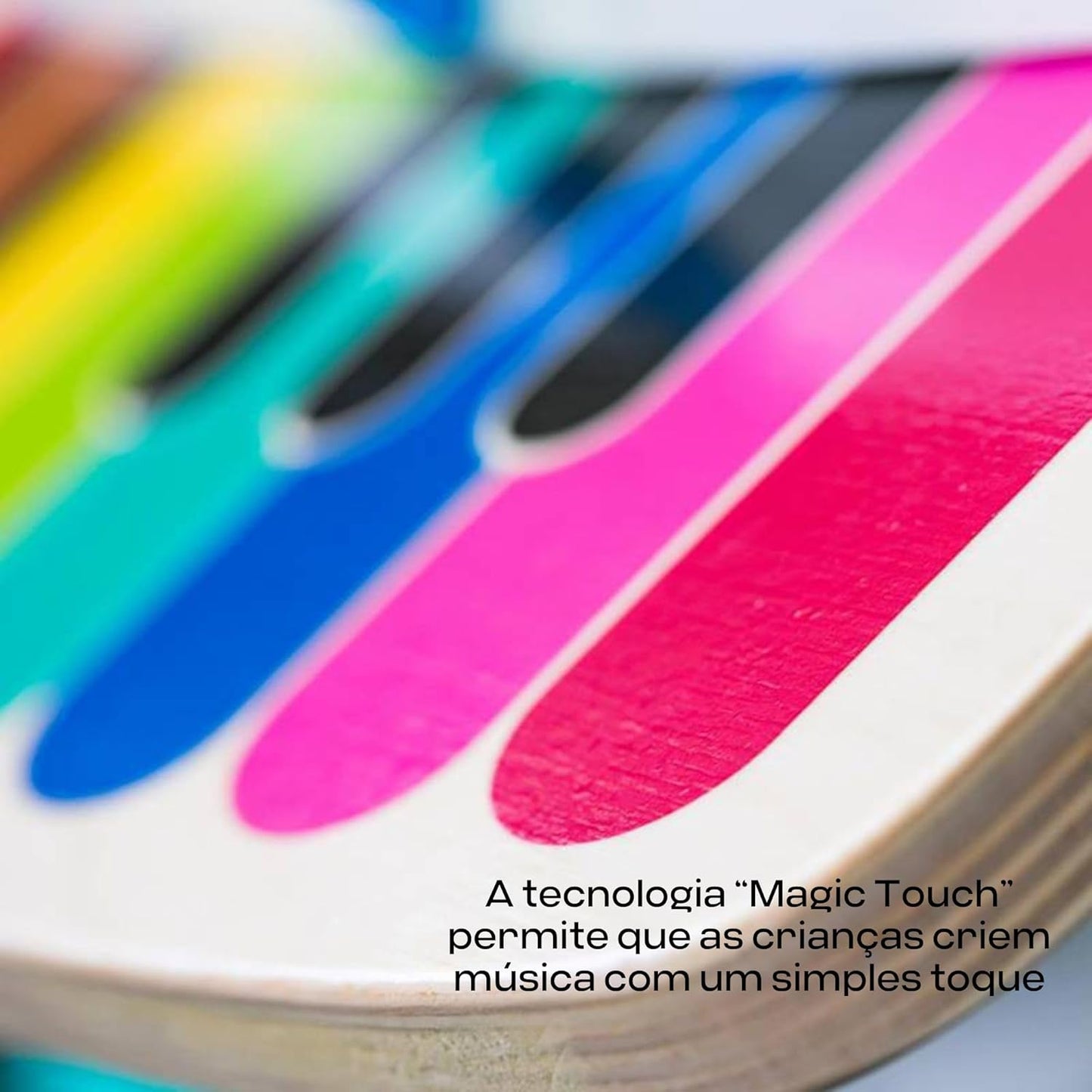 Baby Einstein Hape Magic Touch Piano Wooden Musical Toy Instruments for Toddlers, 2 Play Modes, 6 Songs, Volume Control, Age 6 Months +