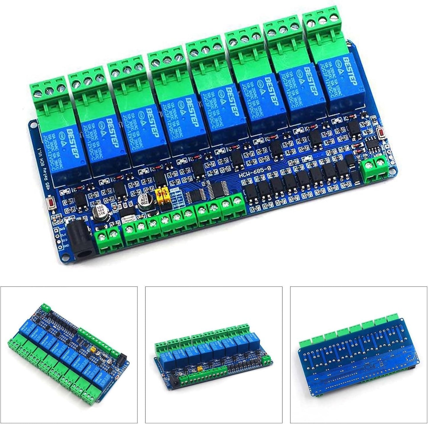 KEXIAO RTU 8 Channel 12V Relaying Module with RS485 Input Output for Industrial and Home Automation