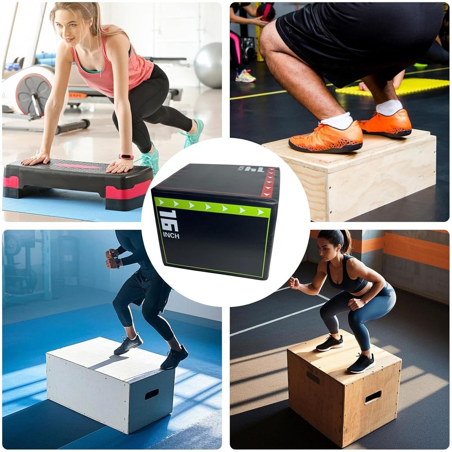 Jumping Box Training, Jumping Training Tool, 15,75 x 11,81 in Shockproof Non Slip Step Up Gear, Jump Equipment, Ideal for Home and Gym Workouts to Strength Agility