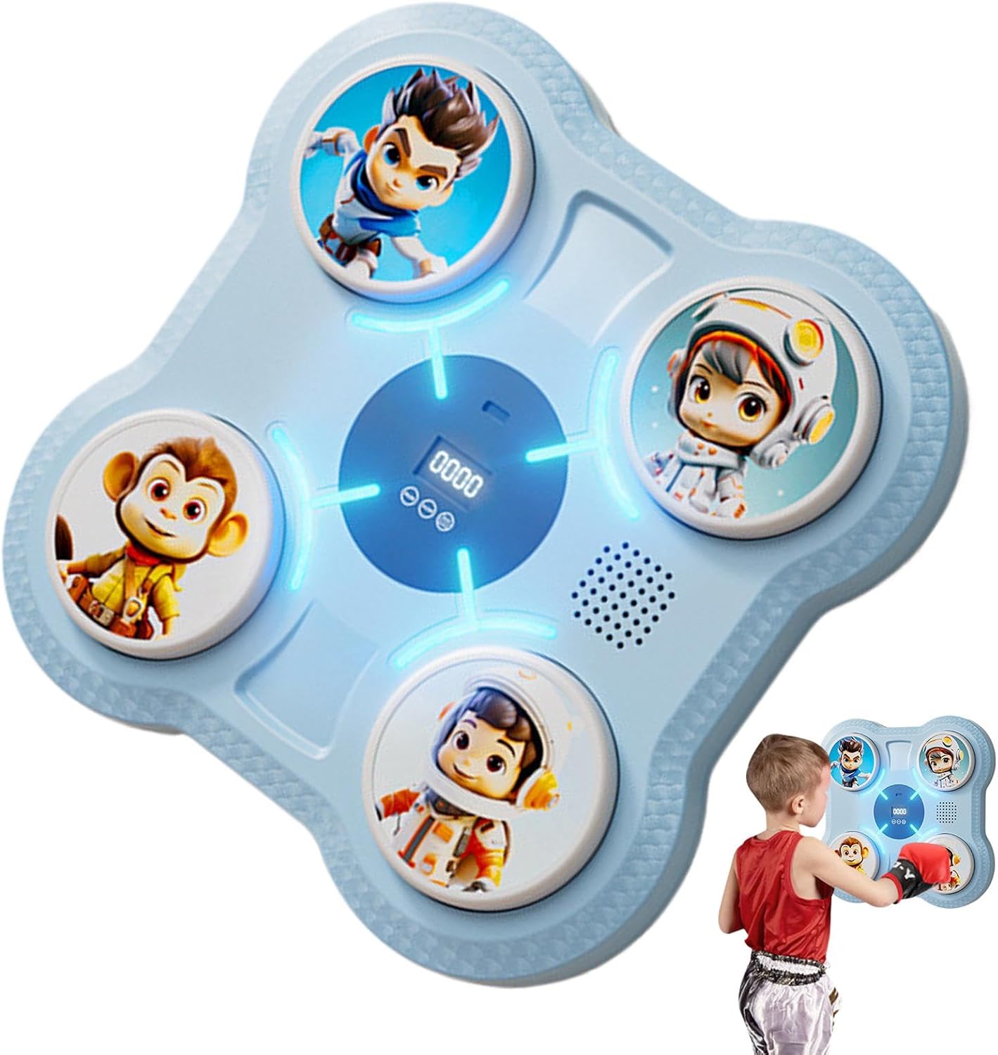 Music Boxing Machine, Smart Punching Target Toys with Gloves, Wall-Mounted Boxing Workout Equipment for Kids and Teens, Interactive Boxing Toy for Stress Relief and Exercise, Fitness Training Gear