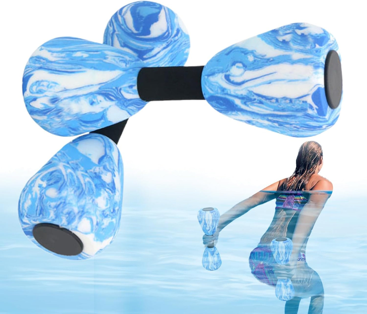 Aquatic Dumbbells Water Weights, Pool Exercise Equipment, 3.54 inches Adorable Compact Resistance Pool Equipment, Aerobic Workout Gear for Training, Gym, Swimming