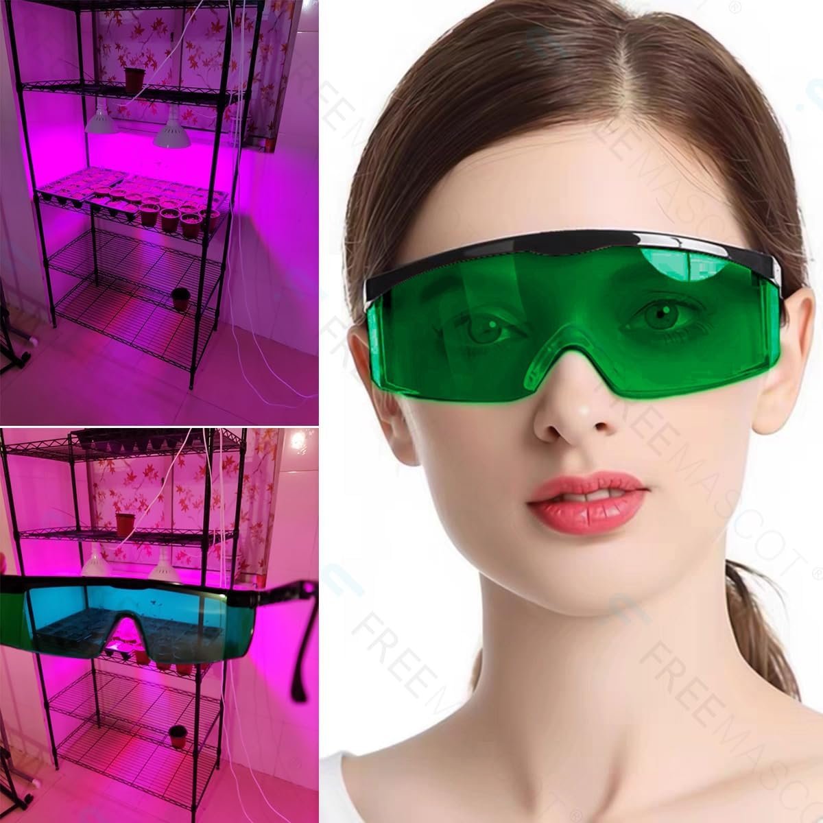 FreeMascot UV and Red Light Safety Glasses For Red Light Therapy, Laser Hair Removal Treatment, Tanning Eye Protection
