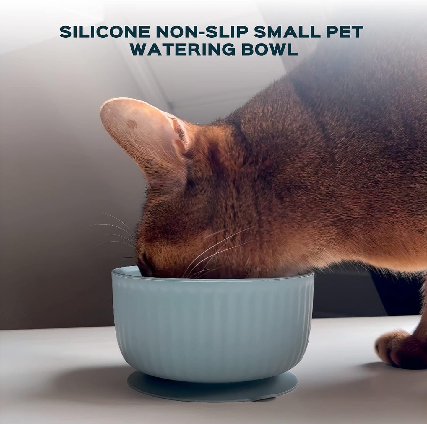Silicone non-slip small pet watering bowl, cat food bowl, dog feeding bowl, kitten feeding bowl (SoftPink)