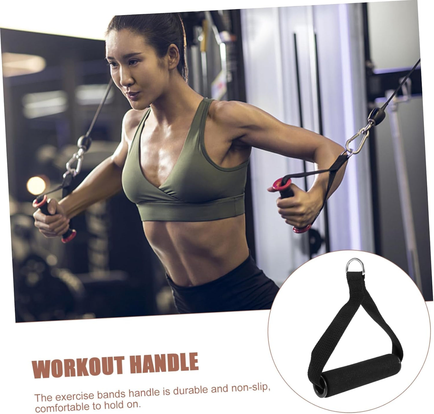 BRIGHTFUFU Adopted Advanced Tech Sturdy Fitness Handle Exercise Band Grip Thickened Nylon Comfortable for Workout Bands Random Color