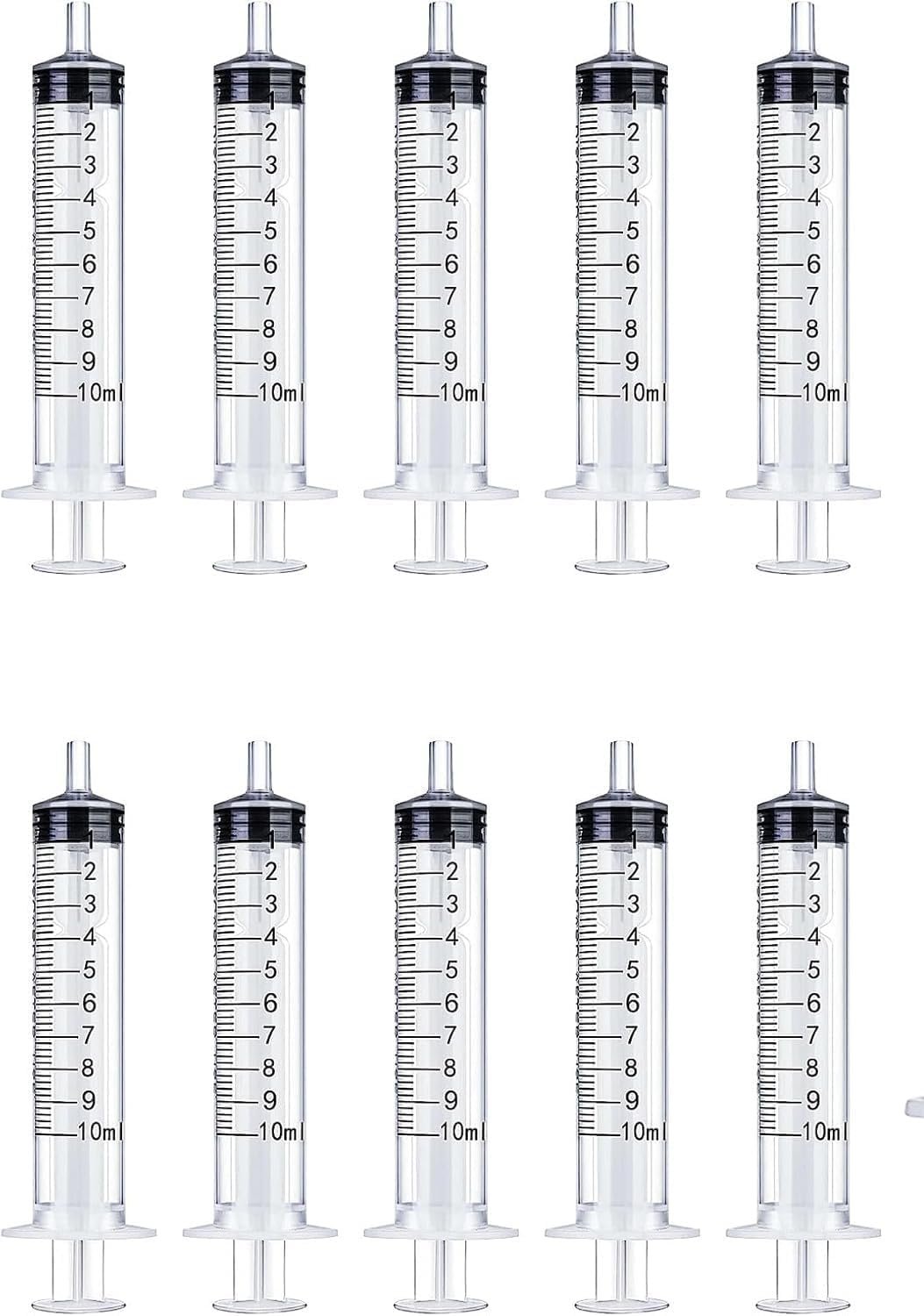 100 Pack 10ml Syringe Without Needle, Graduated Oral Medication Syringes for Labs, Measuring Liquids, Feeding Meds, Watering, refilling, Home Care