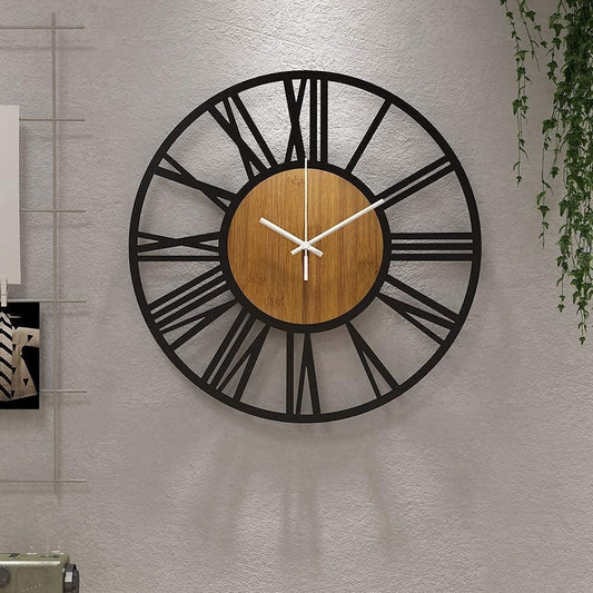 1st Owned Round Wall Clock for Living Room Decor, 13" Battery Operated,Silent Non Ticking, Modern Black Clocks for Home,Garden,Office,Kitchen, Cafe Wall