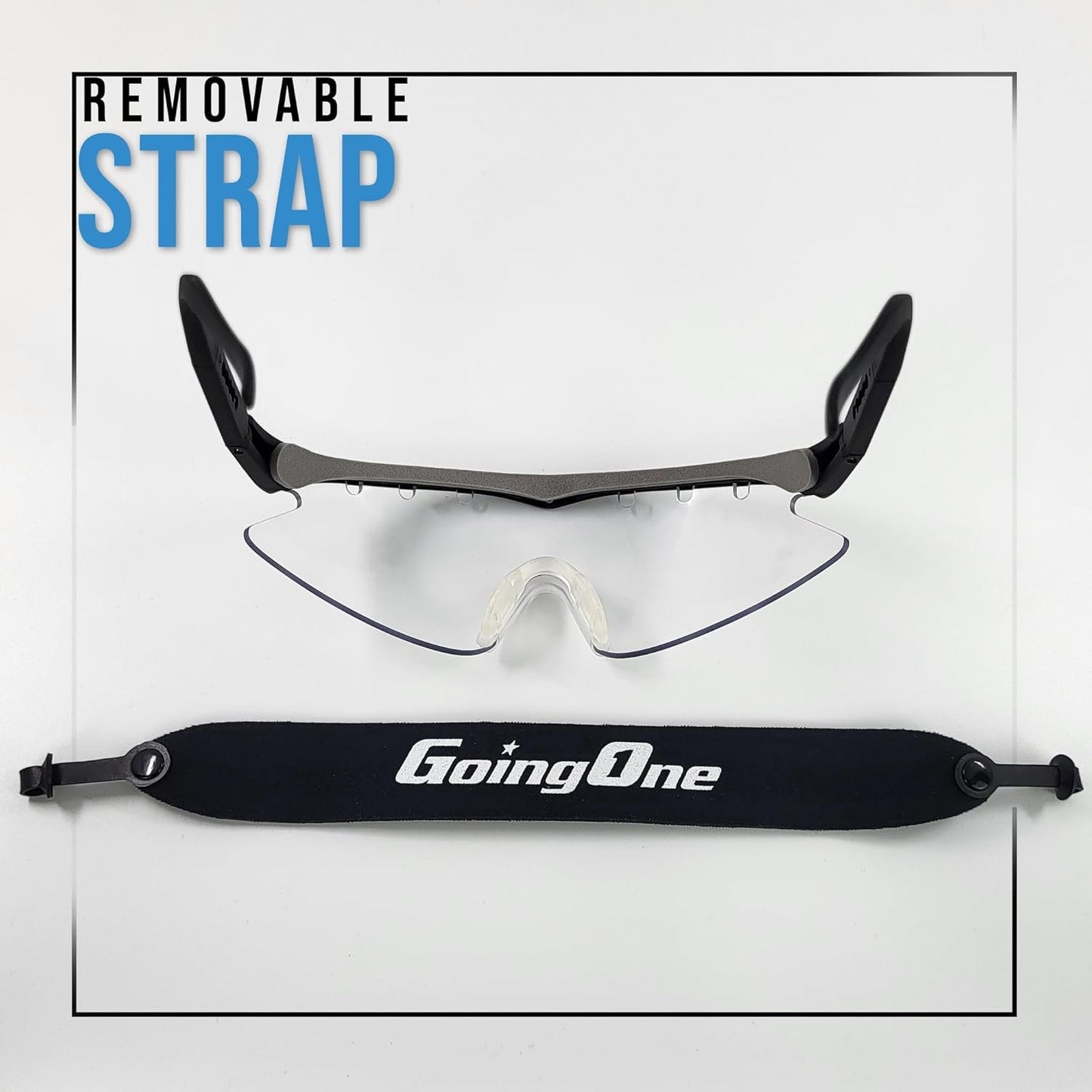 Going One Sports Safety Glasses - Raquet Sports Protective Eyewear, Eye Protection Goggles for Pickleball, Racquetball, Squash, Basketball; with Strap and Padded Frame, for Men and Women