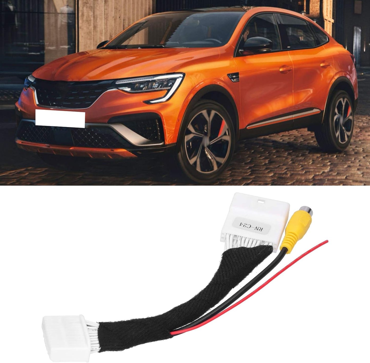 24 Pin Rear View Camera Adapter, Rearview Camera Connection Cable for RCA Adapter Suitable for Renault