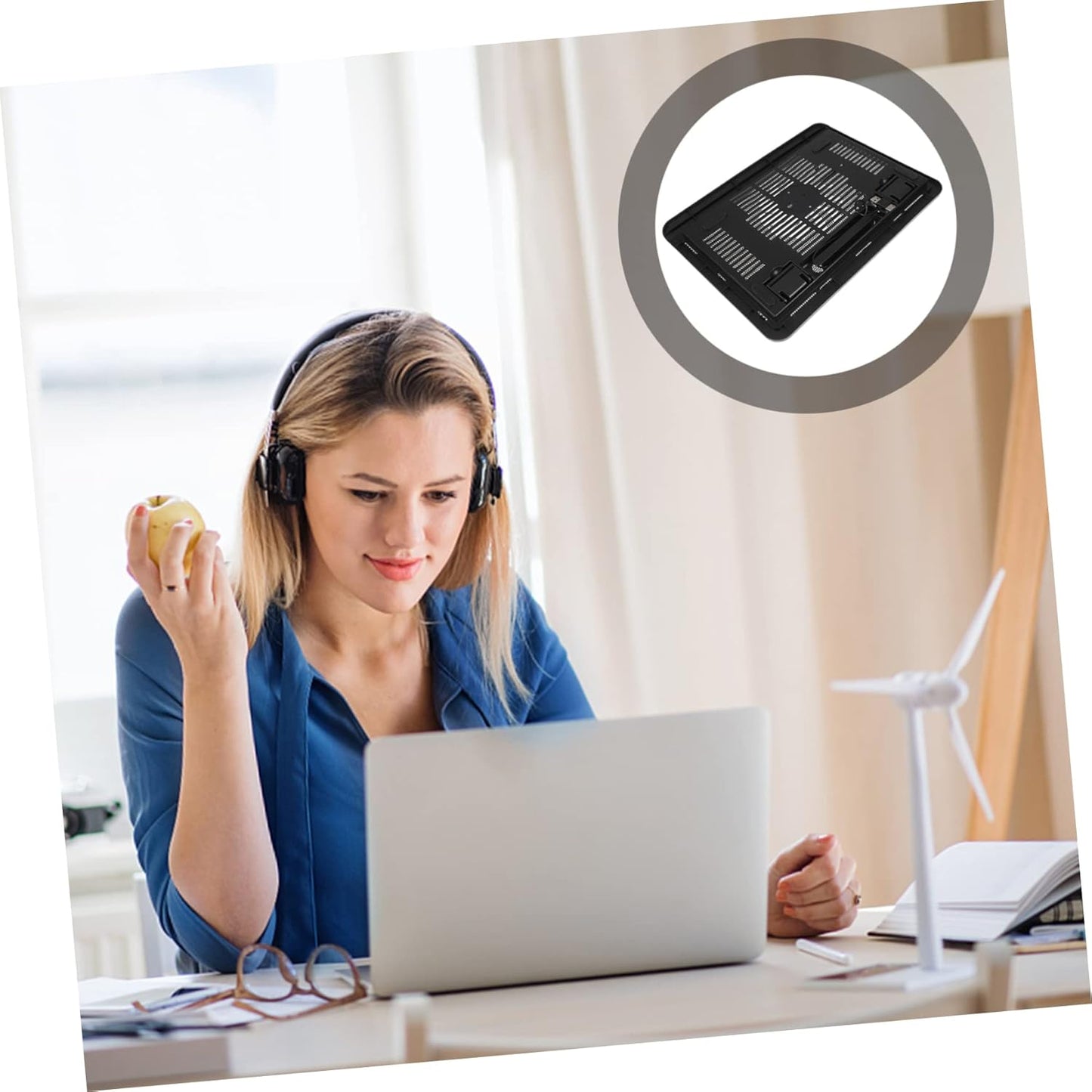 DOITOOL Laptop Cooling Pad with Silent Fan Ultra Thin Design for Laptops USB Powered Notebook Cooler Lightweight and Portable Laptop Stand for Enhanced Heat Dissipation