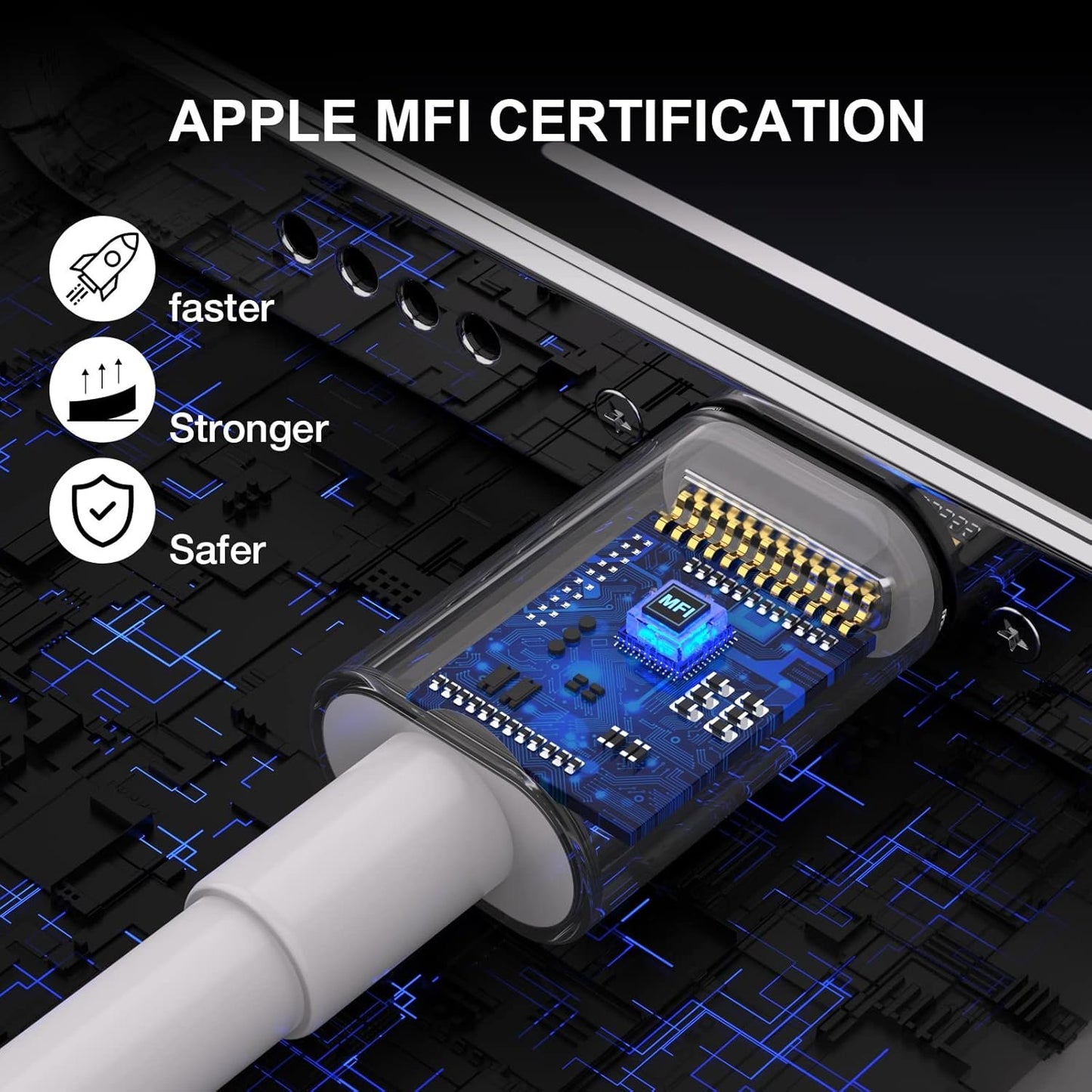 iPhone Charger Apple Charger Apple MFi Certified 3Pack Wall Charger with 1m Long Type C to Lightning Cables for iPhone 14 Pro Max iPhone 13 Pro 12 Mini 11XR AirPods Type C Adapter Block Fast Charging