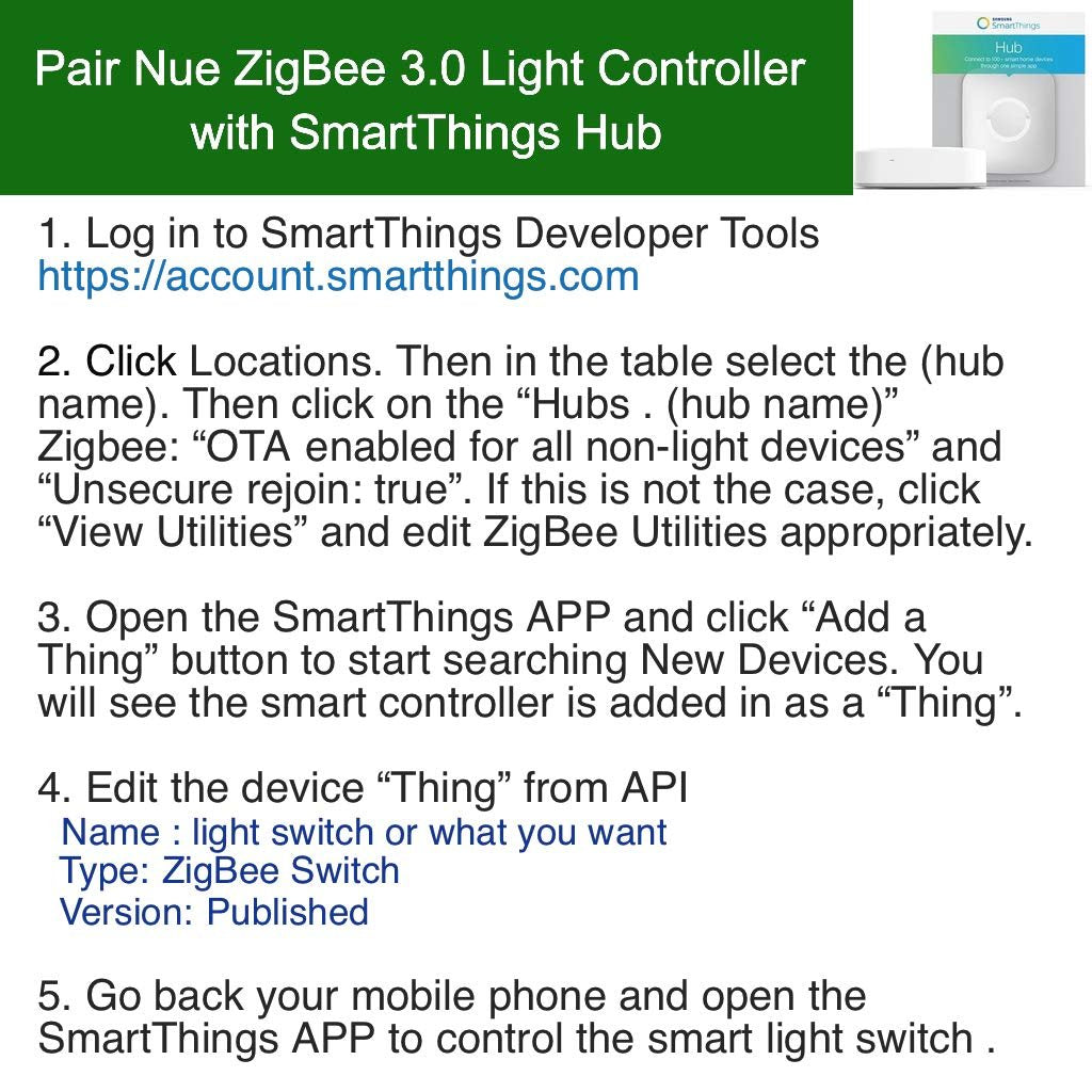 Smart ZigBee 3.0 Light Switch Controller for Echo Plus and Compatible ZigBee Bridge Hub to Control Normal Lights, LED Downlights Smart Home Automation