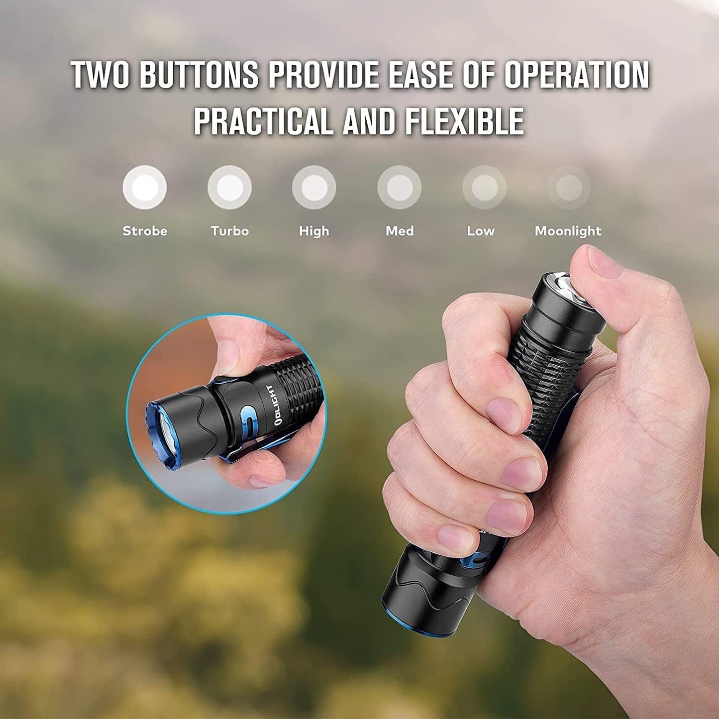 OLIGHT Warrior Mini2 Rechargeable Tactical Flashlight LED Light 1750 Lumens with Dual Switch and Proximity Sensor, MCC Magnetic Charging Emergency Flashlights for Household, Outdoor, Hiking (Black)