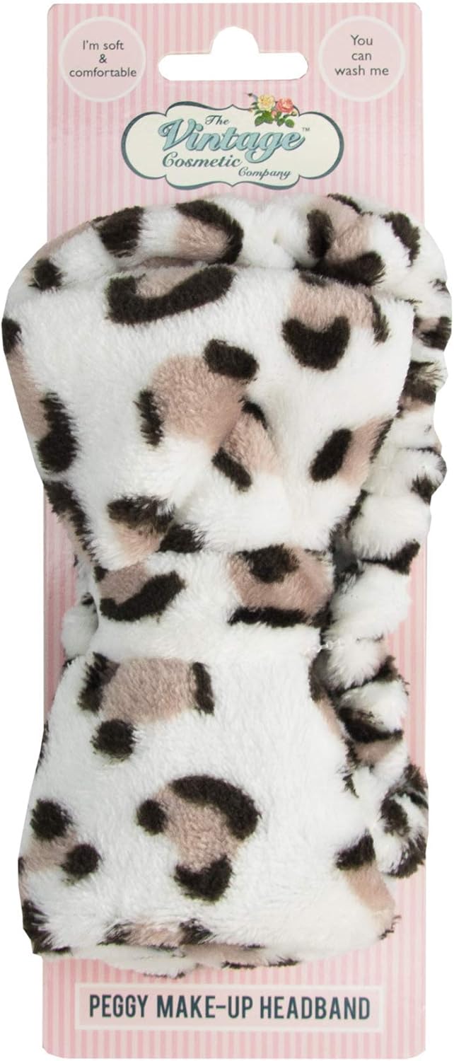 The Vintage Cosmetic Company Peggy Make-up Vintage Headband Hold Back Hair Soft and Comfy Leopard Print