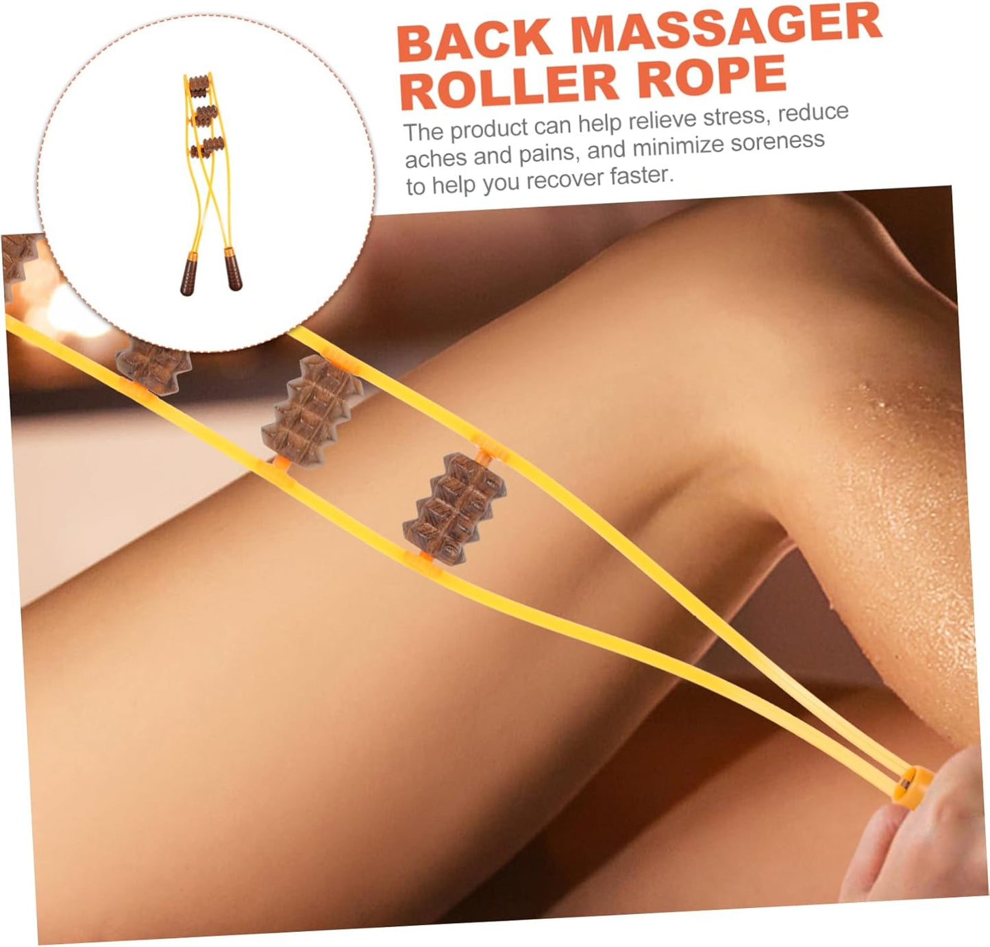 Ipetboom Estrattore Portatile Massaggi Roller Per Il Retro Di Massaggio Alla Schiena Strumento Per L'automassaggio Della Schiena Pratico Posteriore Massager Wengé