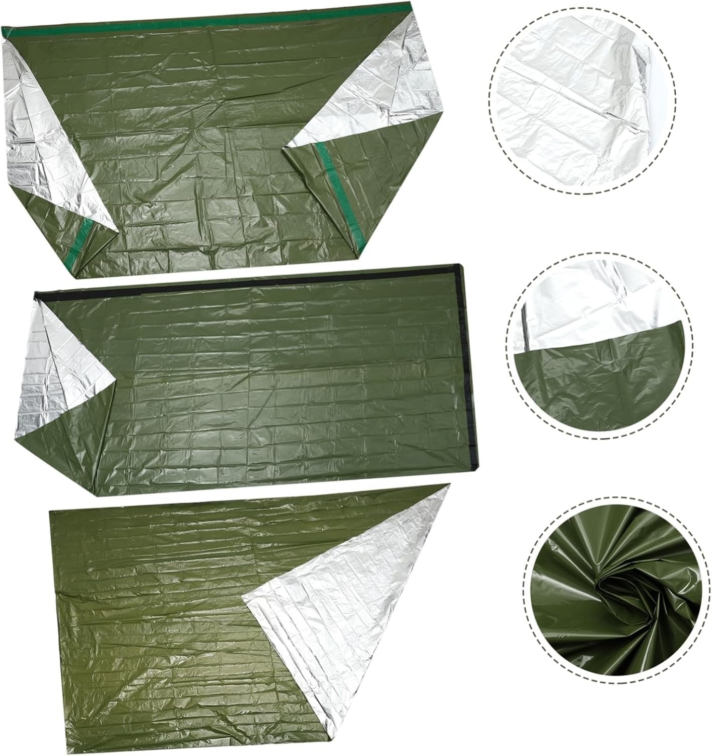 2pcs Emergency Tent Set Tents Sleep Sack Sleeping Bag Survival Sleeping Sack Emergency Sleeping Sack Camping Tent Warm Blanket Life-Saving Travel Pe Tear-Resistant Material